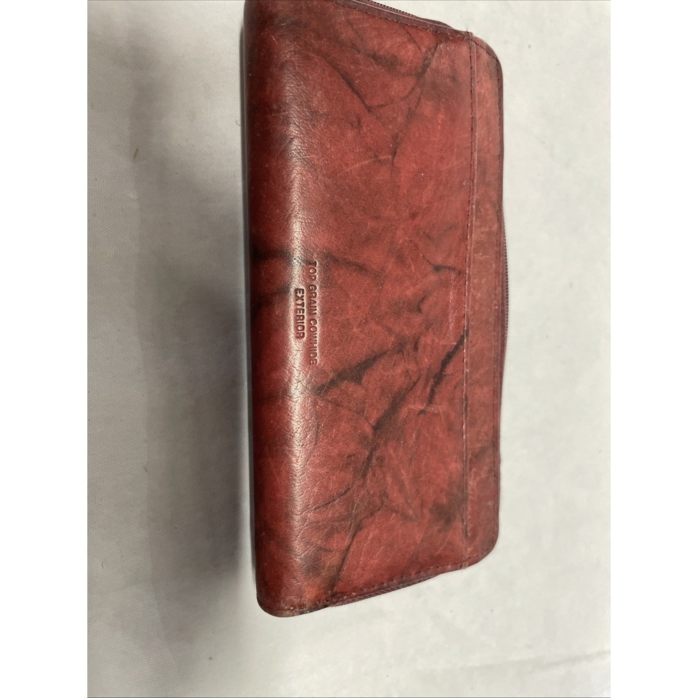 Buxton Top Grain Cowhide Wallet Women's Checkbook Snap Closure Maroon - Picture 8 of 8